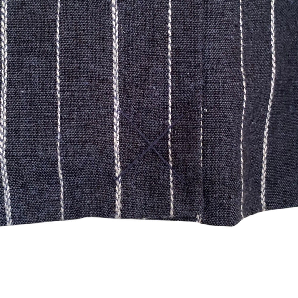 Free People Blue Pinstripe Linen Blend Double Breasted “Ashby” Blazer - Picture 6 of 11